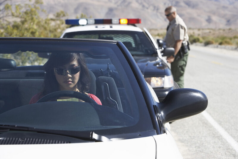 A woman who is given a traffic ticket in Virginia.